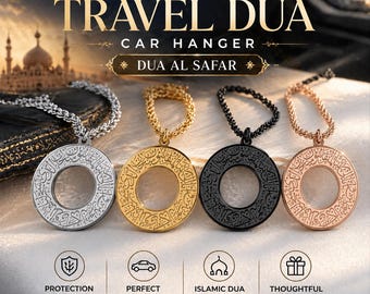 Dua Al Safar Car Hanger | Islamic Travel Dua | Muslim Car Mirror Decor | Protection for Safe Journey | Islamic Gift
