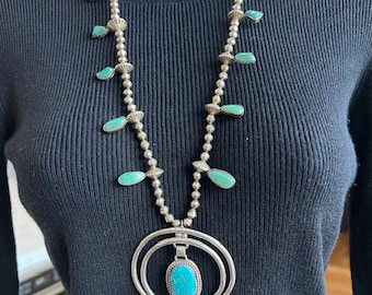 ターコイズ ナジャ シルバー ネックレス インディアンジュエリー ナジャ シルバー ターコイズ トップ