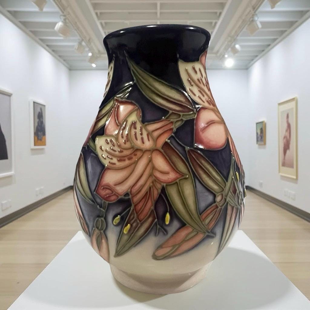 MOORCROFT フラワーベース 2003年 限定223/250 MOORCROFT Peruvian Lily 2003 Vase 4