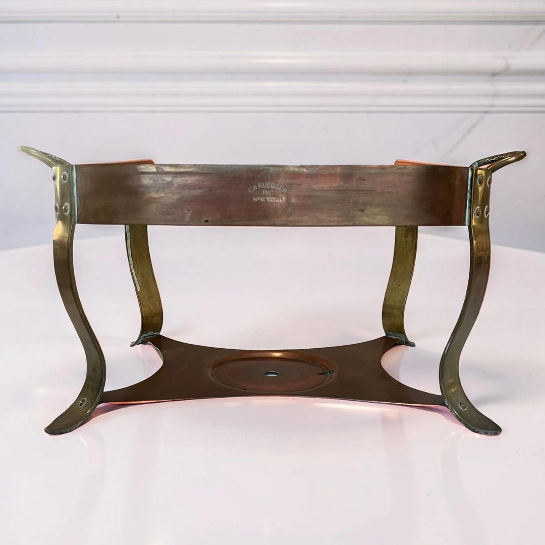 Fritz Ruegger Antique C.R. Ruegger Inc. USA Copper Brass Home Food Buffet Chafing ...