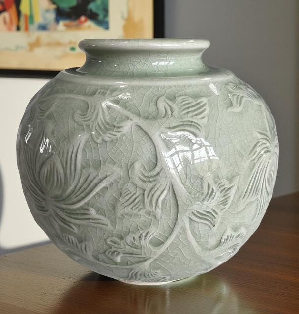 Porcelain Chinese Celadon Vase - Etsy
