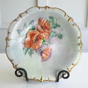 Vintage Schumann Arzberg Bavaria Germany Hand Painted Red Poppy Porcelain Plate