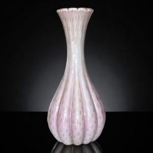 Sehr seltene atemberaubende rosa und Gold 16 &quot;hoch Murano Glas Vase Mid Century