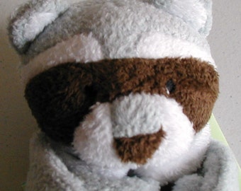 Raccoon Baby Blankie/Monogrammed  Lovie/Angel Dear/Personalized Blankie/Security Blanket/Baby Blankie Gift/Animal Blankie