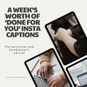 A Week&#39;s Worth Premium Done-for-you Instagram Captions | For Hairdressers and Hair Salons | Ready to Use Hair Content With Relevant Hashtags