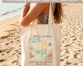 Custom Matching Womens Vacation Tote Bags, Family Vacation 2025 Tote Bag, Beach Vacation Bags, Family Trip Tote, Summer Outfit Canvas Tote