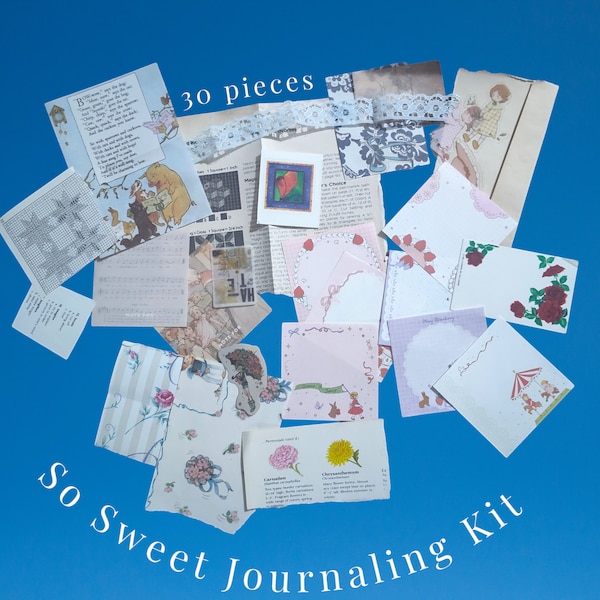 So Sweet Journaling Kit, Vintage Inspired, Ephemera Grab Bag, Stationery Pack, Junk Journaling, Bujo, Vintage Paper