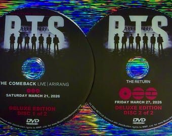 BTS the Comeback Live at Arirang 2026 Deluxe Edition 2 DVD Set and