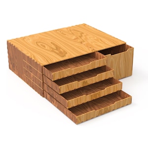 Organizer voor lasergesneden | Houten organizer SVG | Opbergdoos | Bureaubladorganizer | Lade-organizer | Organizersjabloon | 3 mm materiaal