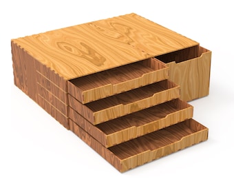 Organizer For Laser Cut | Wooden Organizer SVG | Storage Box | Desktop Organizer | Drawer Organizer | Organizer Template | 3 mm Material