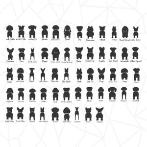 Silhueta de bunda de cachorro | Trela de bunda de cachorro 50 | Silhueta de bunda de cachorro | Arquivos SVG e DXF para cortadores