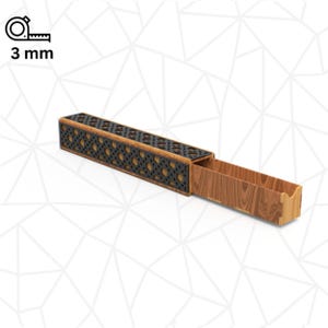 Caja de pluma para corte láser / Caja de regalo Corte láser / Caja de almacenamiento con tapa abatible / Caja de joyería / Archivos de caja de corte láser / Caja de regalo SVG