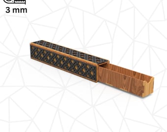 Pen Box For Laser Cut | Gift Box Laser Cut | Flip Up Lid Storage Box | Jewelry Box | Laser Cutting Box Files | Gift Box SVG