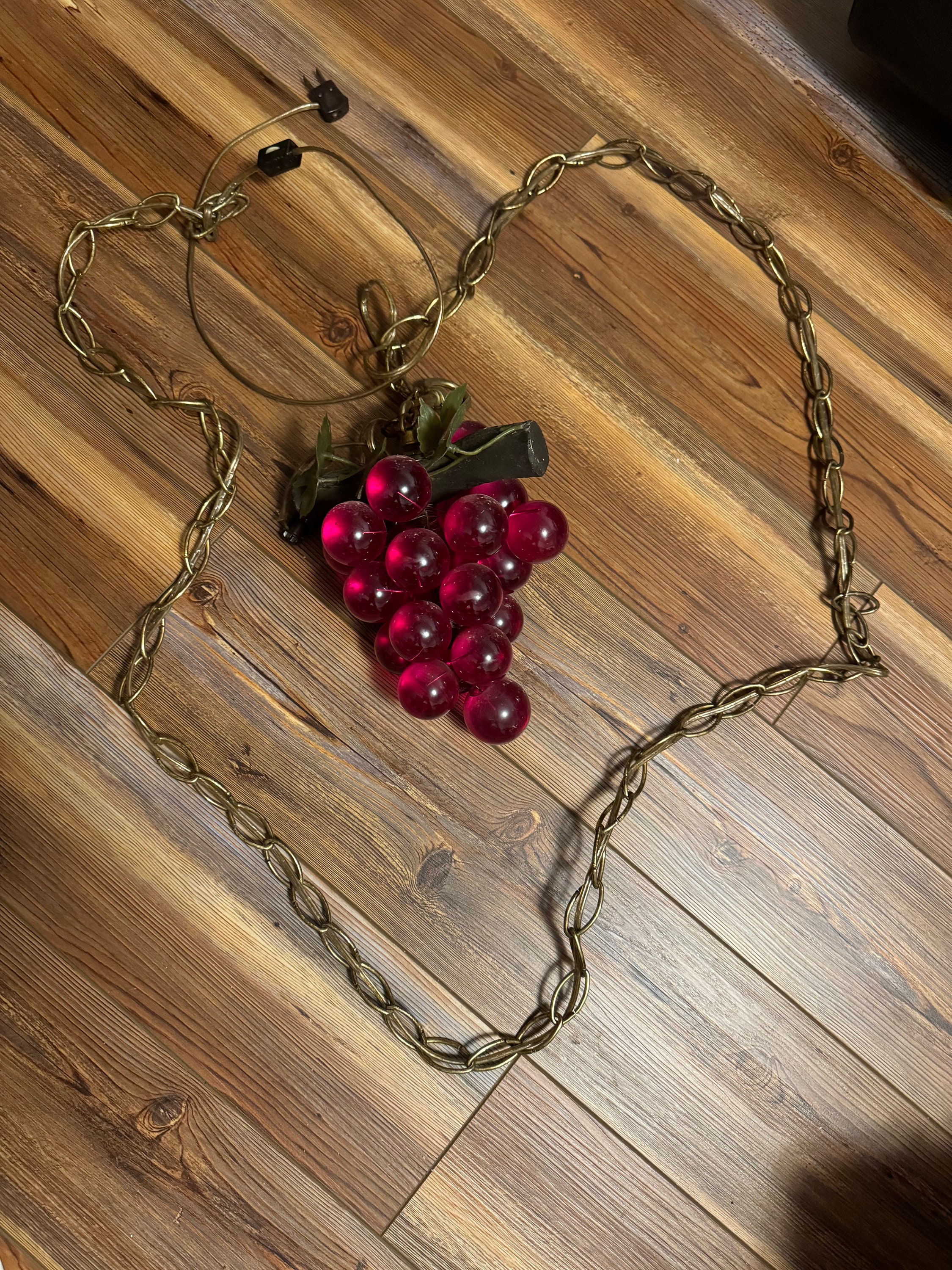 Midcentury Bunch of Illumination Vintage Intake Purple Grape Cluster