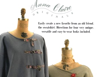 Restyled Sweatshirts uncut Anna Claire Wearable Art Jacket S - XL Plus Size Indygo Junction IJ714