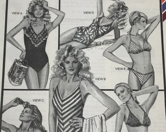 80s Swimsuit Pattern Etsy Uk
