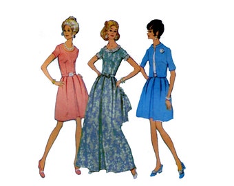Dress Pattern uncut Cocktail Dress pattern Evening Gown pattern 70s  Fit and Flare Dress pattern vintage 34-25.5-36 Gown pattern McCalls B-3