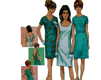 60s Sheath Dress Pattern uncut 60s Sundress pattern Size 14.5 Bust 35 Low Back Dress Simplicity 7100