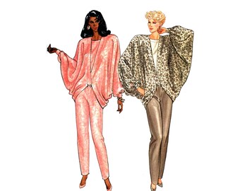 Vintage 80s Cocoon Coat Pattern MultiSize 12-16 Bust 34-38 Butterick 5733 Uncut