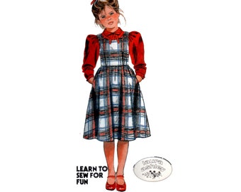 Laura Ashley Kids Dress Pattern uncut Girls Dress Size 8 Bust 27 Blouse pattern Modest McCalls 8653