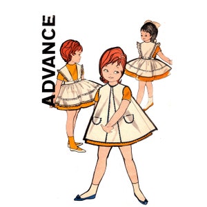 子供用ドレスパターン 未カット 60 年代 ピナフォア サイズ 6 胸囲 24 小さな女の子用ドレス アドバンス 9562