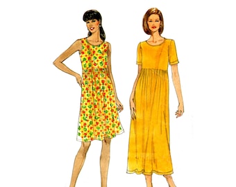 Vintage 90s Grunge Dress Pattern MultiSize 6-24 Bust 30.5-46 Plus Size Simplicity 8190 Uncut