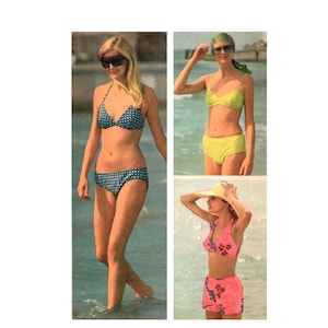 Bikini Pattern pre-cut Tankini Swimsuit pattern MultiSize 8-10 or 12-14 Bust 31.5-36  Swim Shorts Simplicity 5576