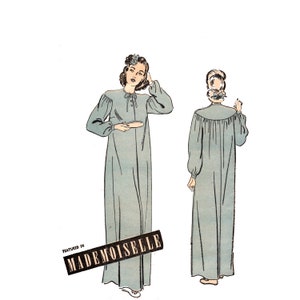 30s-40s Robe Pattern pre-cut Modest Robe Size 14 Bust 32 Long Yoked Dressing Gown or Coverup Advance 3795