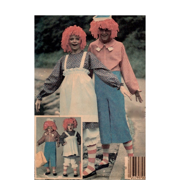 Raggedy Ann Costume pattern uncut Raggedy Andy Costume Mother Daughter Bust 32-34 Adult Costume McCalls 9234 5254