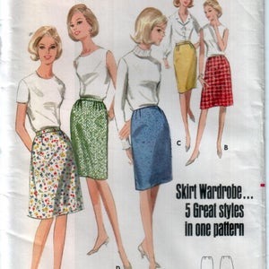 60s uncut Aline Skirt pattern Pencil Skirt pattern A-line Skirt pattern vintage 36-28-38 Waist 28 Butterick 3999 image 2