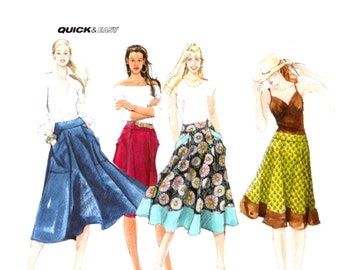 Denim Skirt with Yoke Pattern uncut Bias Skirt MultiSize 6-14 Waist 23-28 Tiered Skirt pattern McCalls 5431 M5431