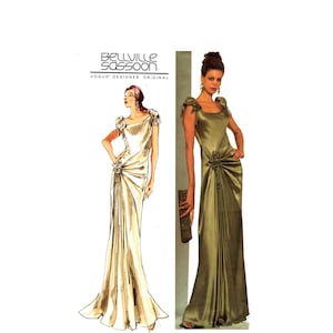 Vogue Brautkleid Muster Bellville Sassoon Abendkleid MultiSize 14-18 Büste 36-40 Plus Size drapiertes Kleid Vogue v1015