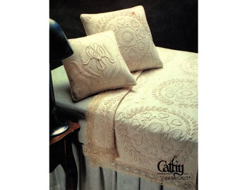 Candlewick Pattern uncut Table Runner Cathy Candlewickery Wedding Gift Embroidered Bedspread Heirloom Bedcover McCall's 8312