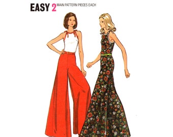 Palazzo Pants Pattern uncut Camisole and 70s Pantskirt or Flares Size 16 Bust 38 Halter Top Butterick 6889