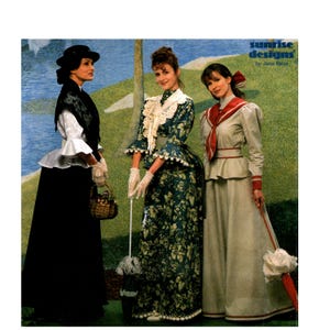 Bustle Gown Costume Pattern uncut Peplum Bodice and Bustle Skirt MultiSize 6-10 Bust 30.5-32.5 Victorian Cosplay Simplicity 8275