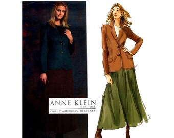 Vintage Anne Klein Jacket Skirt Pattern MultiSize 8-14 Bust 31.5-36 Vogue 2916 Uncut