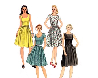 60s Style Dress Pattern uncut Cocktail Dress Size 8-12 Bust 31.5-34  or Size 10-14 Bust 32.5 - 36 Classic Hourglass Dress McCalls 2575