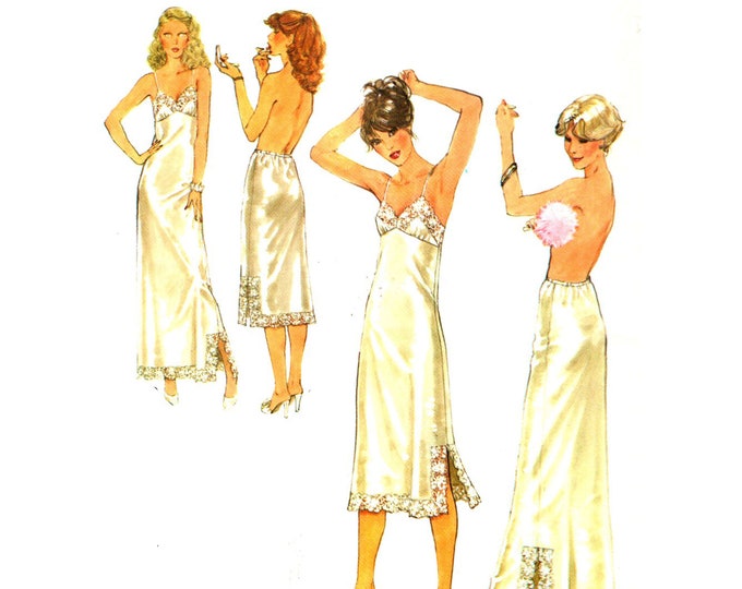 Long Full Slip Pattern Uncut Empire Waist Slip Pattern 70s Etsy
