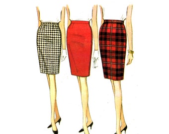 60s Pencil Skirt Pattern uncut Proportioned Skirt Size 16 Waist 28 Slim Skirt McCalls 8485