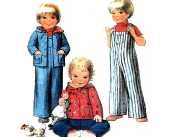 Toddler Railroad Overalls Pattern uncut 19 inch size 1/2 Little Kids Hooded Coat McCalls 5709