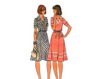 70s Dress pattern uncut A-line Dress MultiSize 18-20 Bust 40-42 Plus Size Belted Dress Butterick 4112