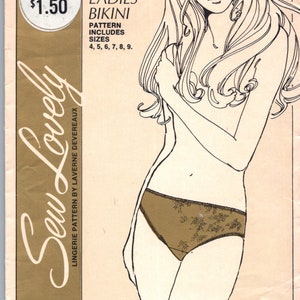 Bikini Panties Pattern pre-cut 70s Panties MultiSize 4-9 Hip 34-50 Plus Size Sew Lovely P501 image 4