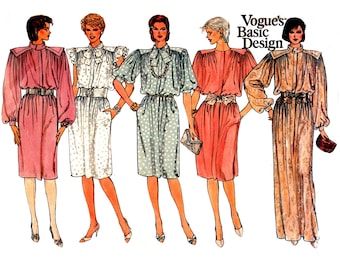 Vintage 80s Dynasty Dress Pattern Size 12 Bust 34 Vogue 1337 Uncut