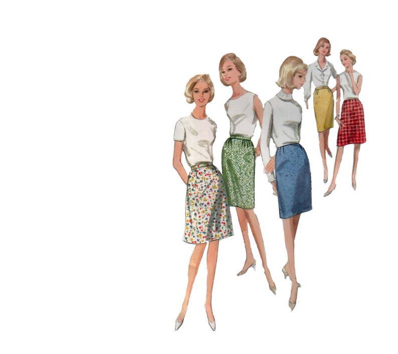 60s uncut Aline Skirt pattern Pencil Skirt pattern A-line Skirt pattern vintage 36-28-38 Waist 28 Butterick 3999 image 1