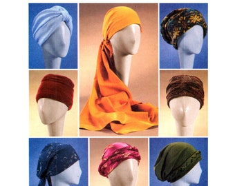 Turban Pattern uncut Head Wrap pattern MultiSize S Med Lg Fleece Hat Millinery McCalls 4116