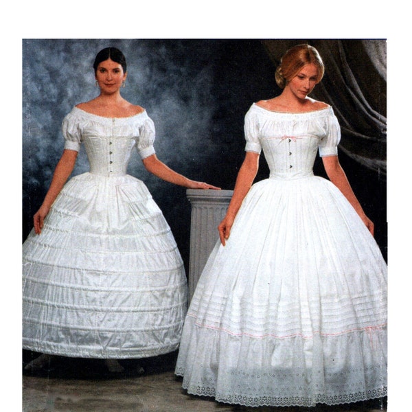 Victorian Hoopskirt Pattern uncut Victorian Undergarments MultiSize 14-20 Plus Size Recreation Costume Petticoat Civil War Simplicity 9764