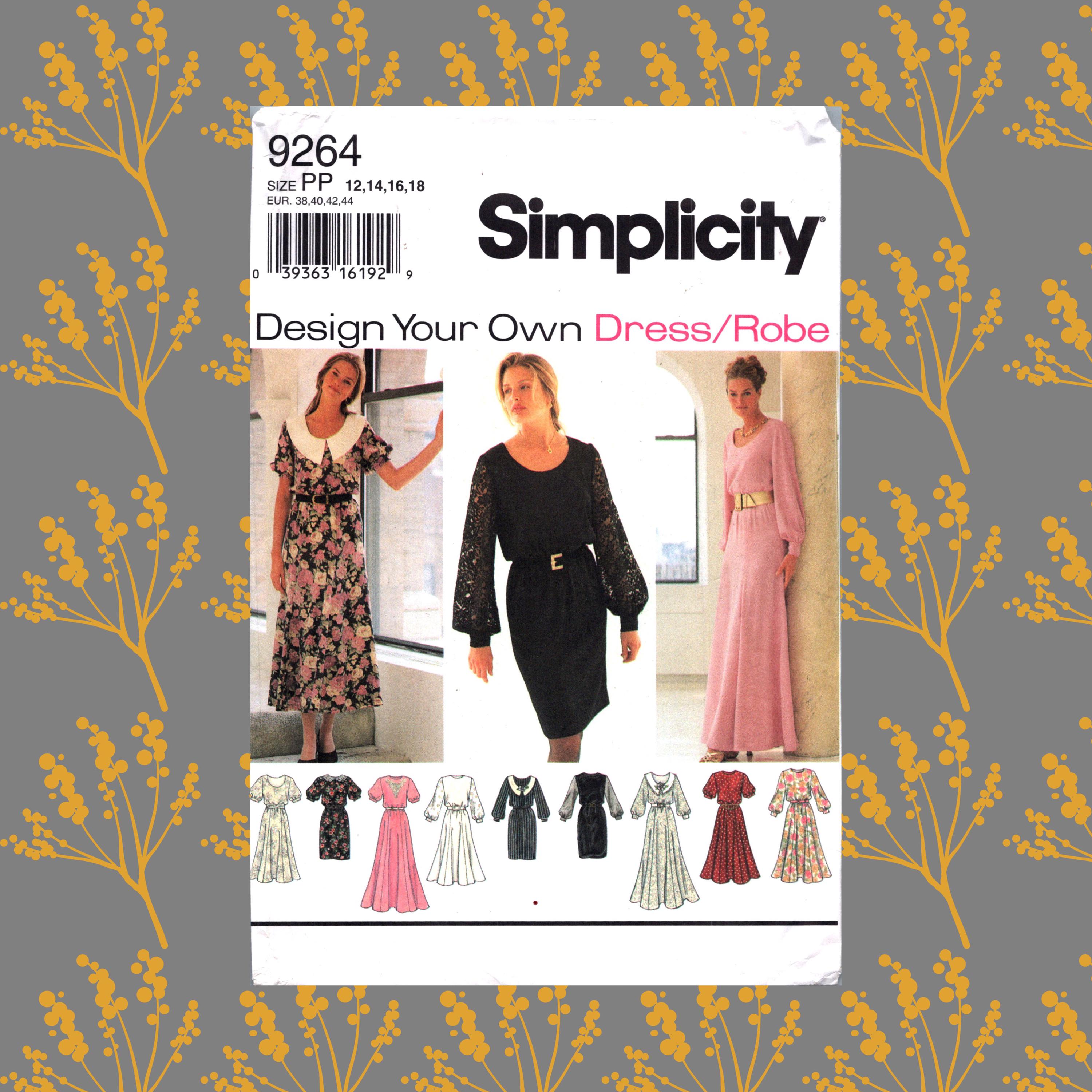 Vintage 90s Dress Pattern Uncut Multisize 12-18 Bust 34-40 Plus Size ...