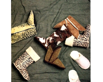 Faux Fur Shearling Booties Pattern MultiSize 5-11.5 McCalls 6449 Uncut