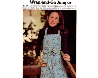 Vintage 70s Girls Wrap and Go Pattern uncut Size 6 Bust 25 Butterick 4334