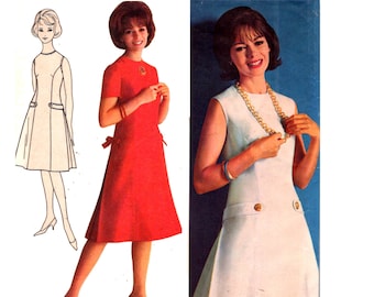 Princess Seam Dress Pattern uncut 60s Mod Dress Size 11 Bust 31.5 Aline Dress Cosplay Simplicity 4944